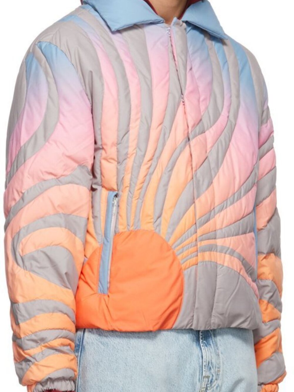 Erl Sunrise Sun Bomber jacket Puffer Size SMALL - Picture 4 of 4